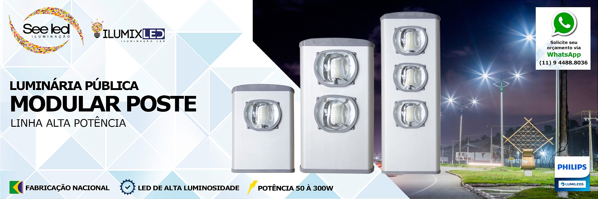Luminária LED para Poste Modular