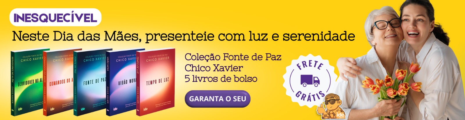 Coleção Fonte de Paz  Chico Xavier com 5 livros@desktop