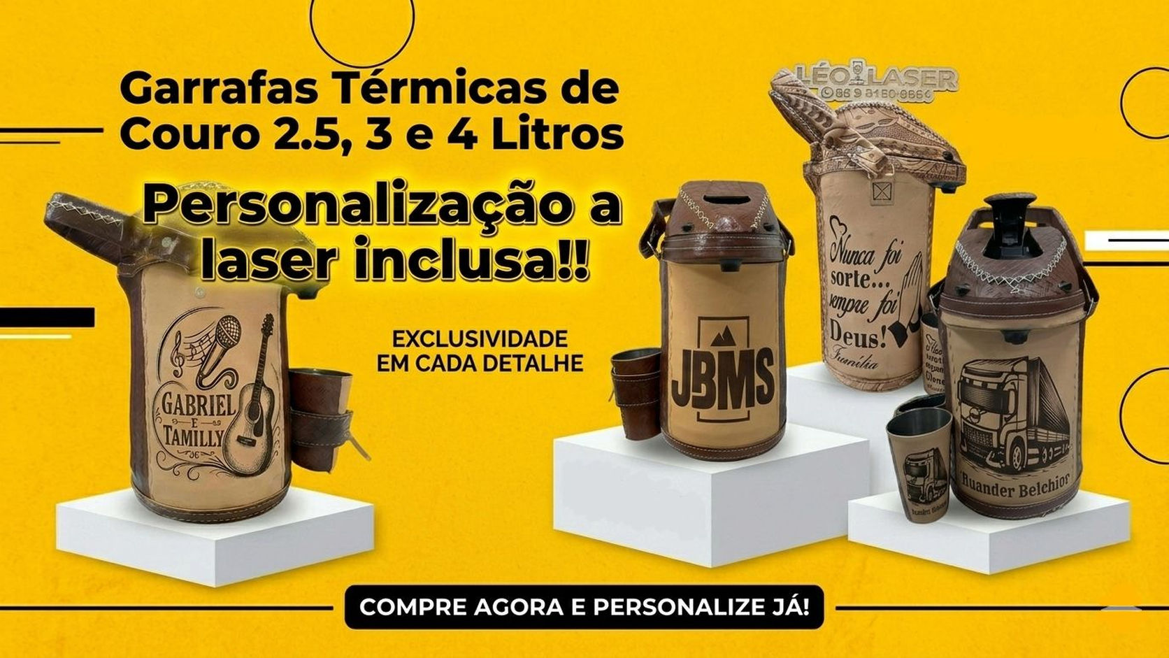 Full Banner Garrafas De Couro