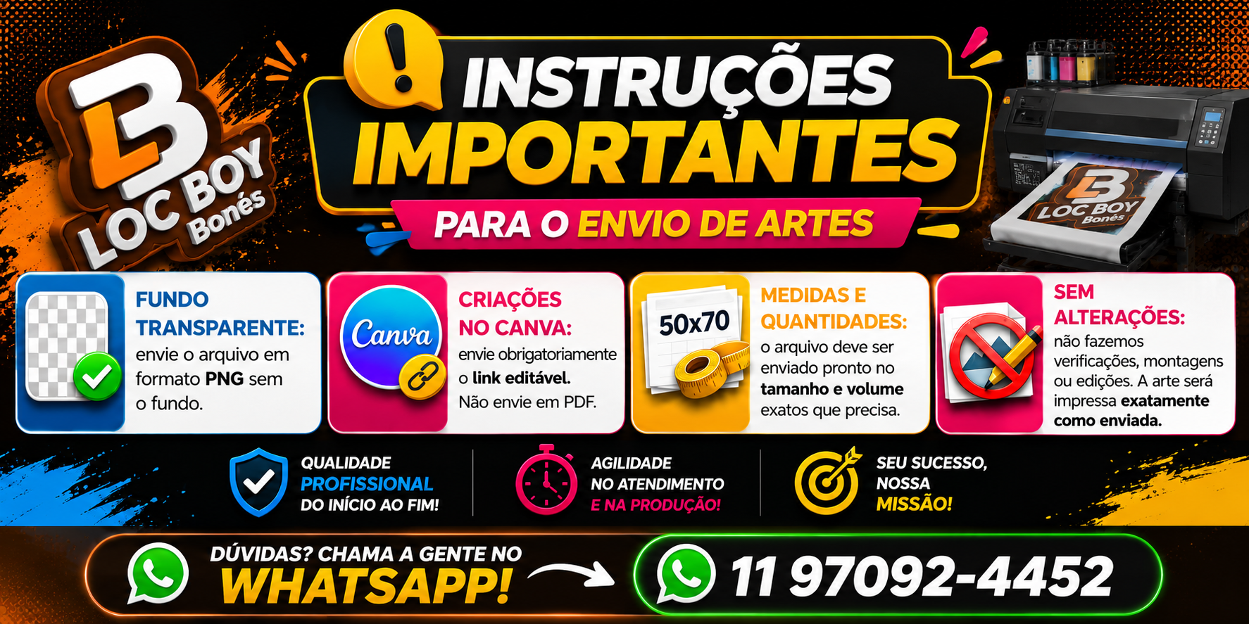 instruções de uso