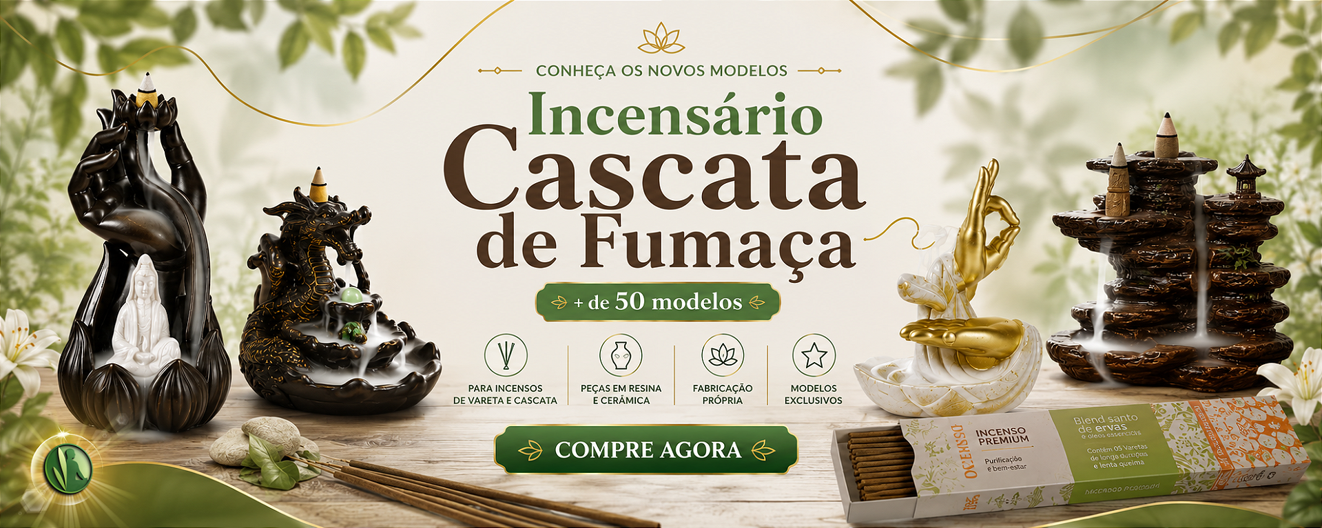 Incensários Cascata de Fumaça