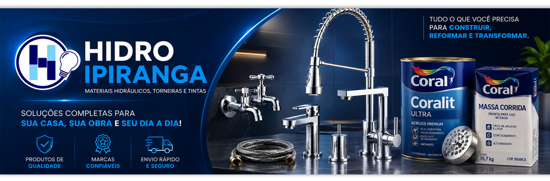 Banner Hidro Elétrica Ipiranga Loja de Materiais Hidrálicos e Elétricos