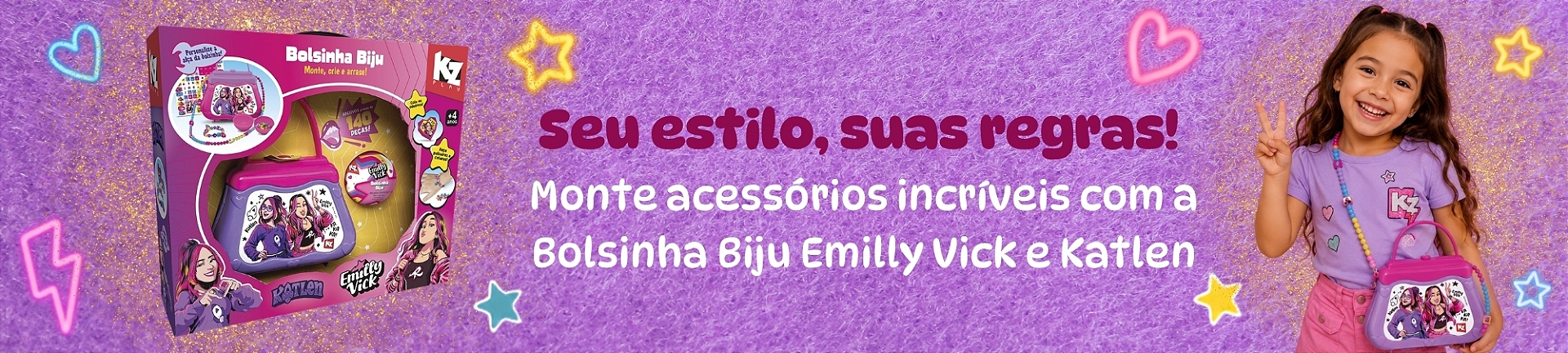 Banner Bolsinha Biju Emilly Vick e Katlen