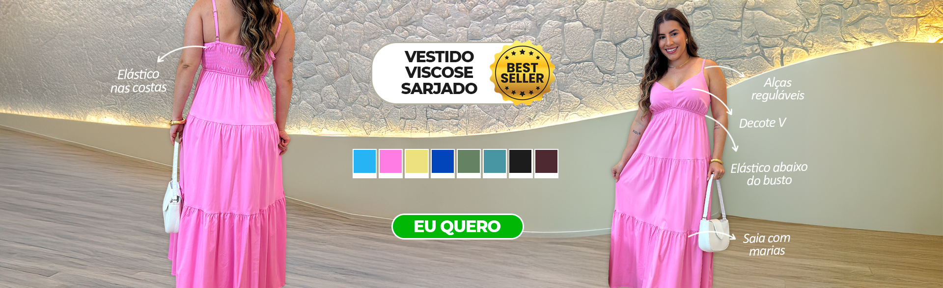banner vestido viscose