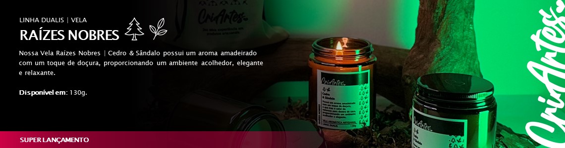 RAÍZES NOBRES | Vela aromática de Cedro & Sândalo 130g