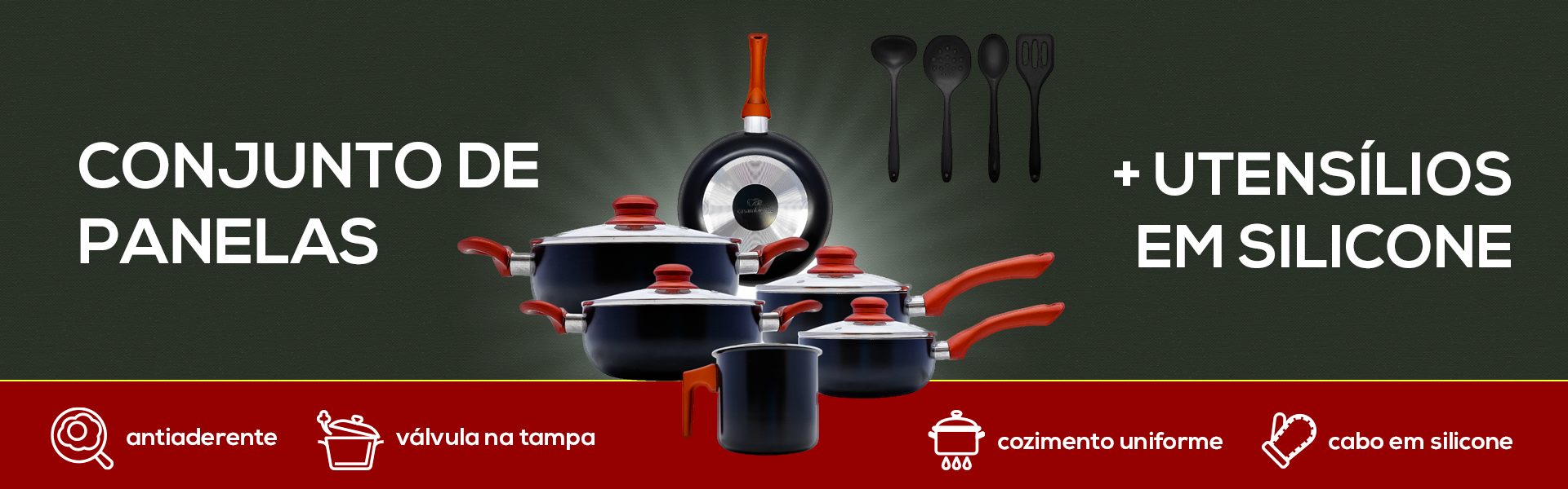 Conjunto de Panelas Casa Ambiente Vegas 10 Peças