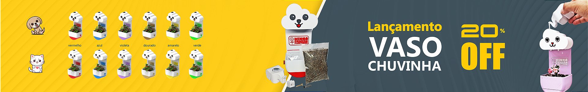 Vaso Chuvinha Minha Primeira Plantinha Criança Kids full 1