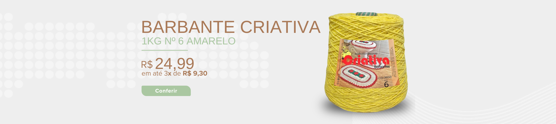 Full Banner Barbante 1kg N.º 6 Amarelo