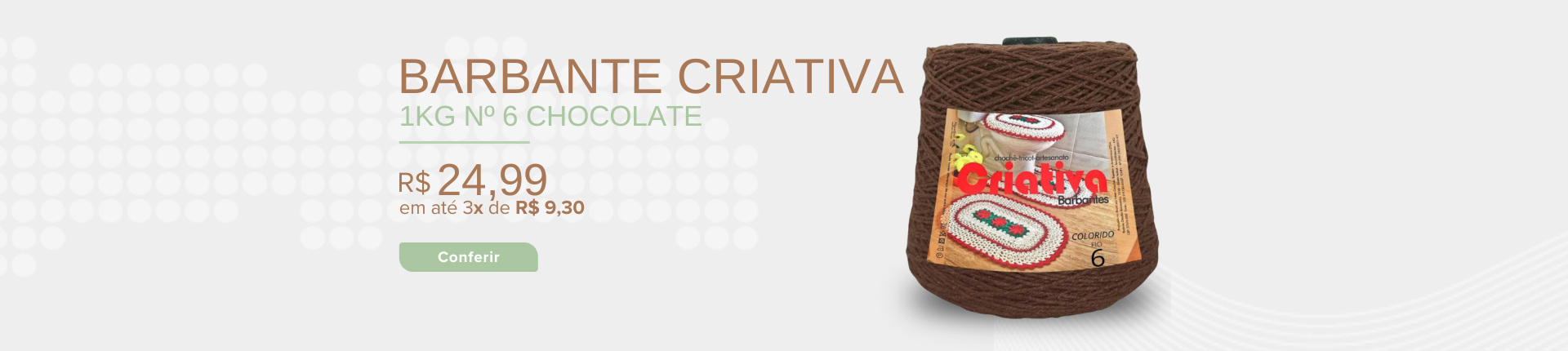 Full Banner Barbante 1kg N.º 6 Chocolate