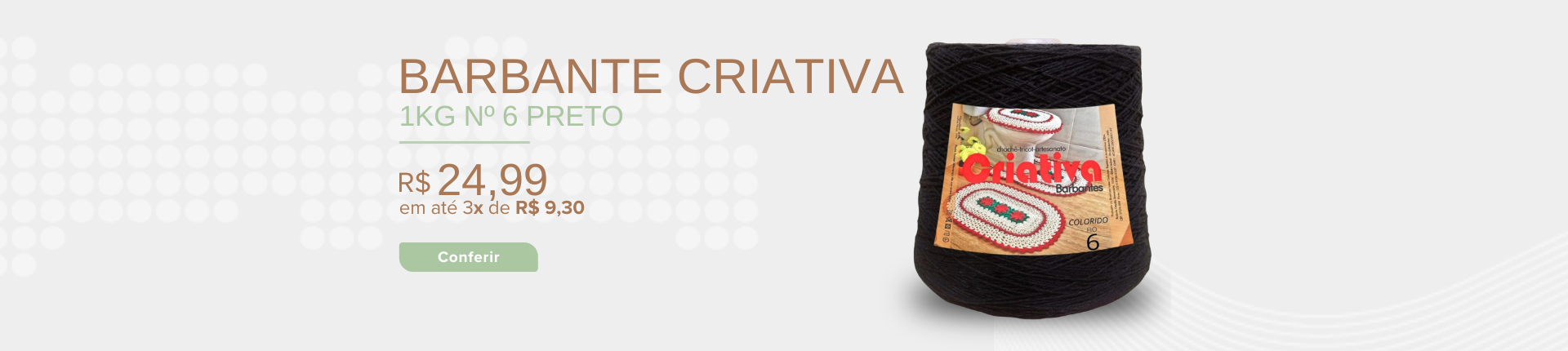 Full Banner Barbante 1kg N.º 6 Preto