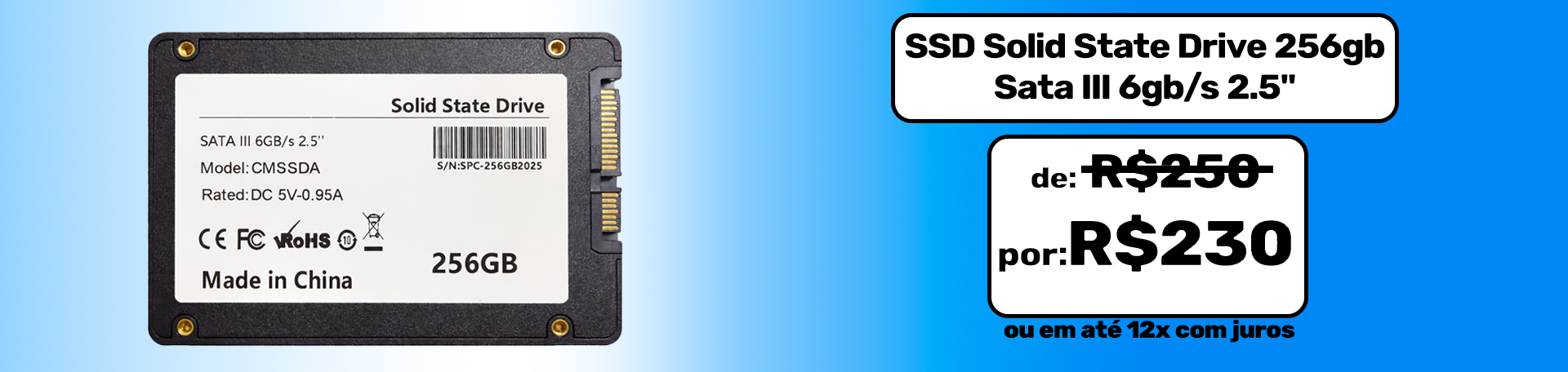 Ssd Solid State Drive 256gb Sata Iii 6gb/s 2.5"