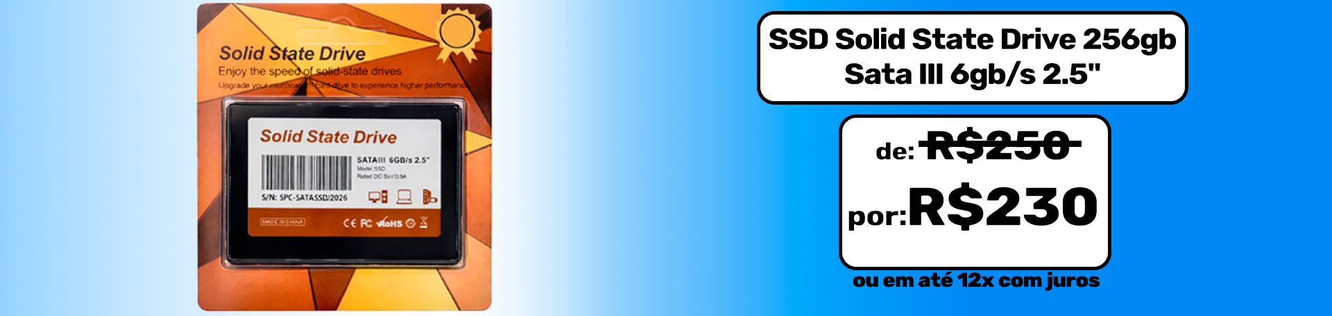 Ssd Solid State Drive 256gb Sata Iii 6gb/s 2.5"
