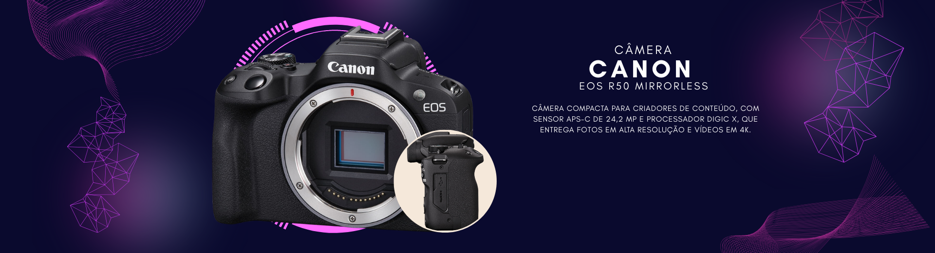 Câmera  Canon  EOS R50 Mirrorless