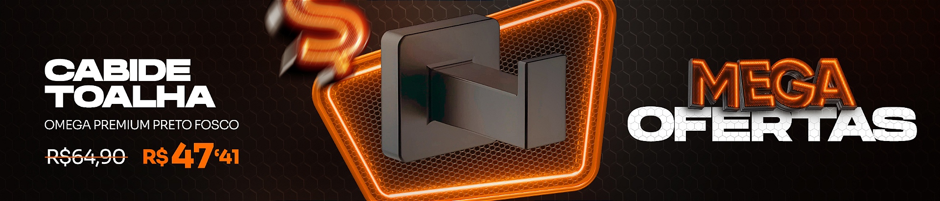 Cabide Omega Preto Fosco