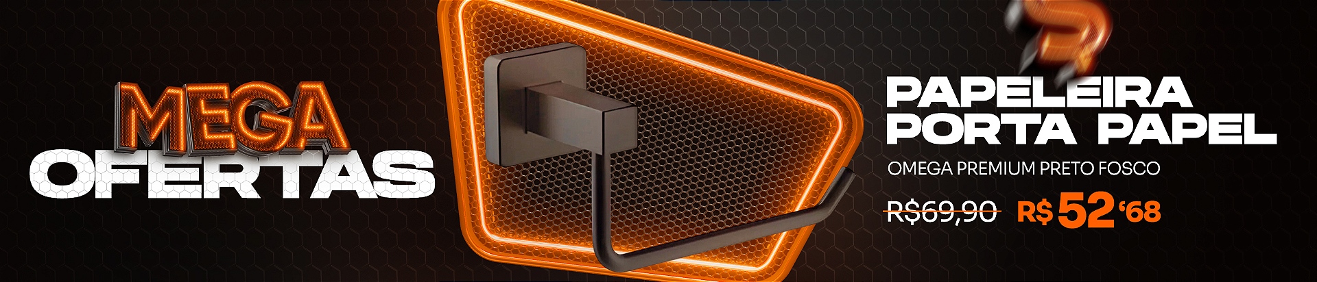 Papeleira Omega Preto Fosco