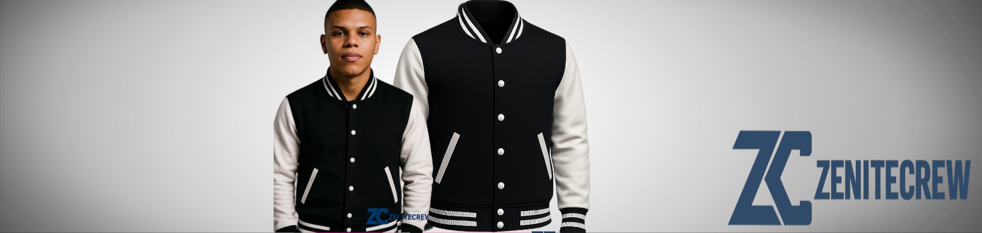 Jaqueta College Preto e branco