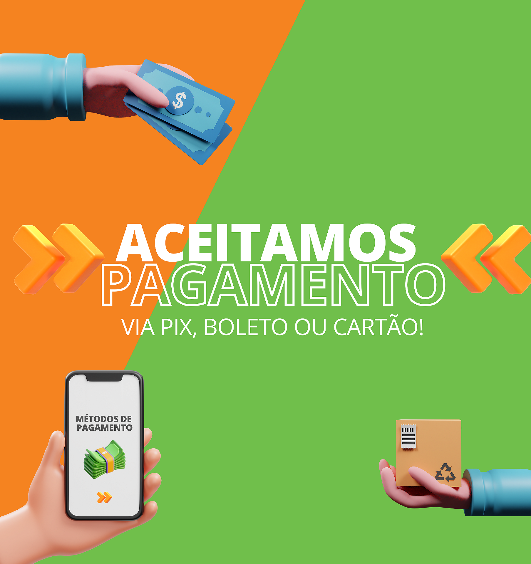 JCell Aceitamos Pix @mobile