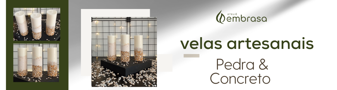 velas artesanais pedra e concreo