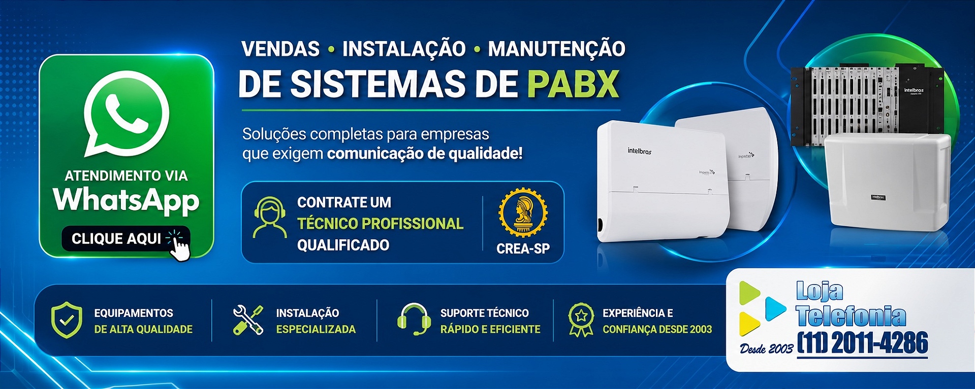 Instalação de PABX