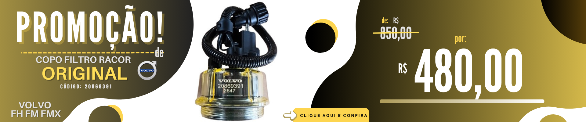 Copo filtro Racor