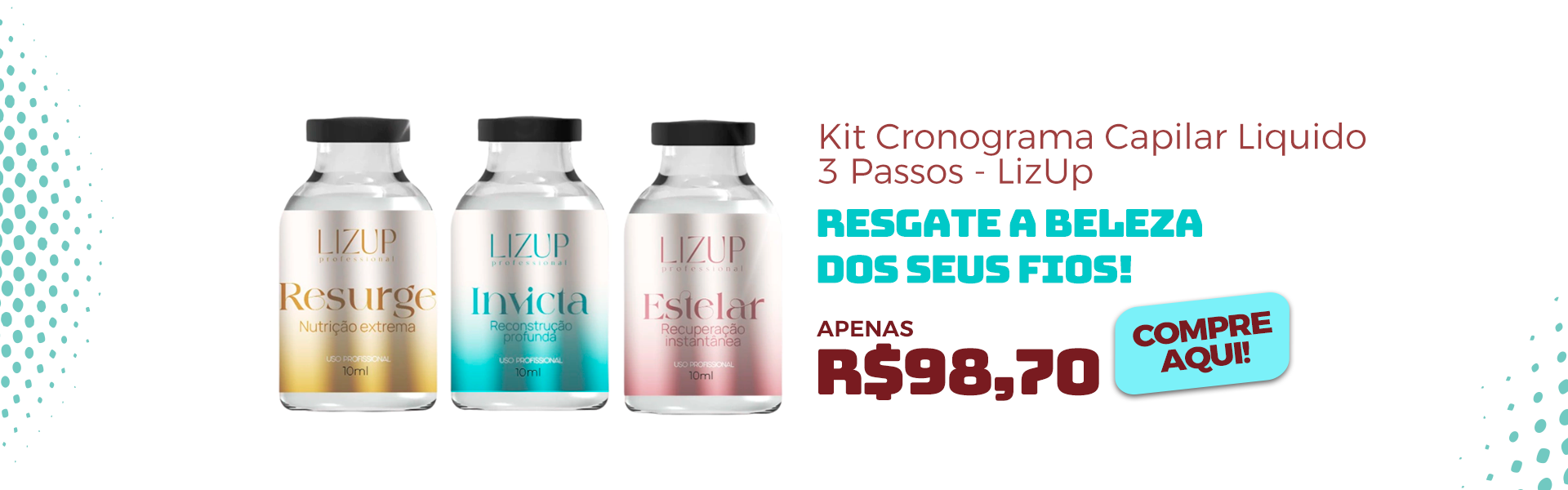 Kit Cronograma Capilar Liquido 3 Passos - LizUp