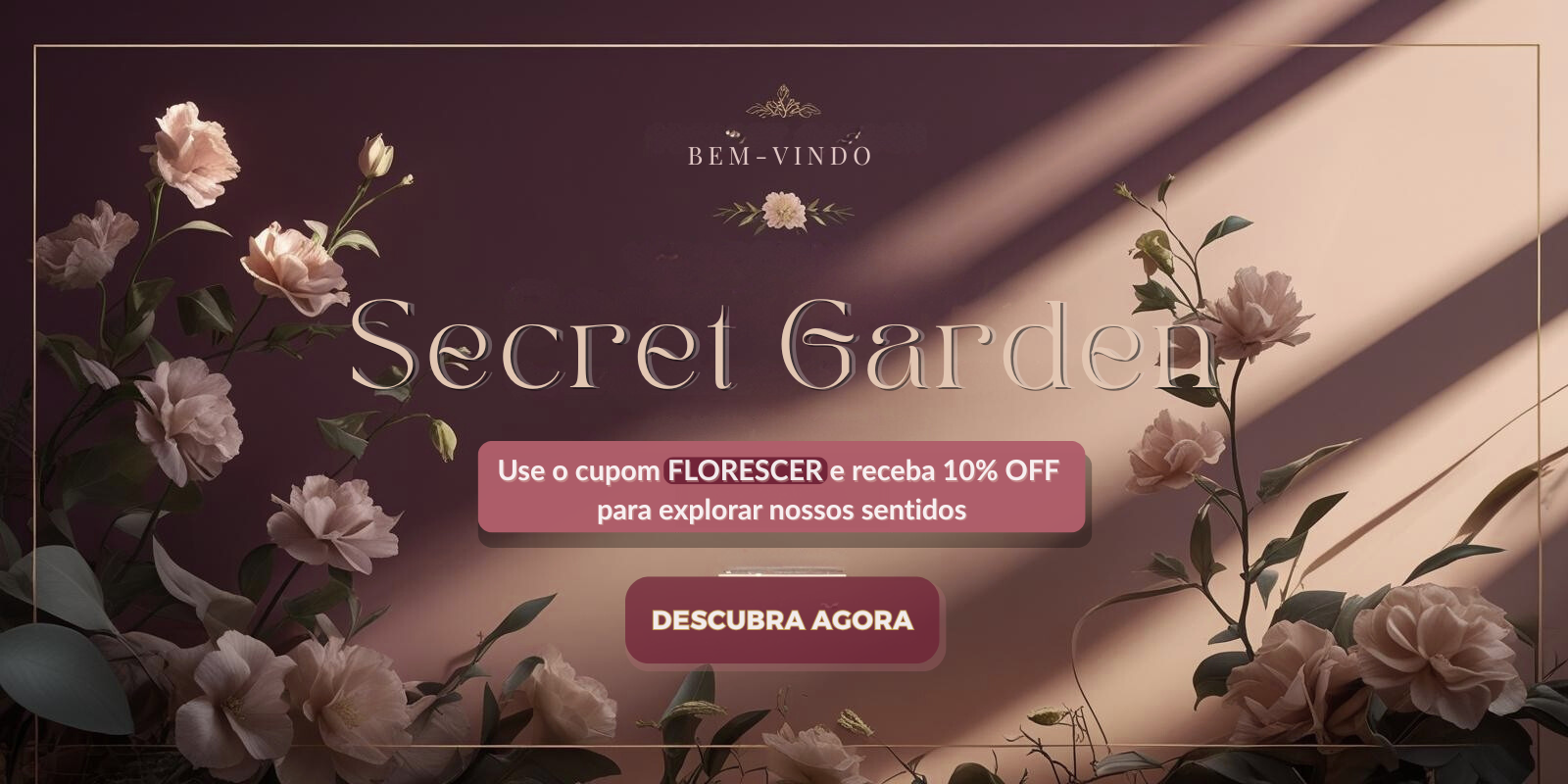 🎀 Banner principal: "Boas-vindas + Cupom"