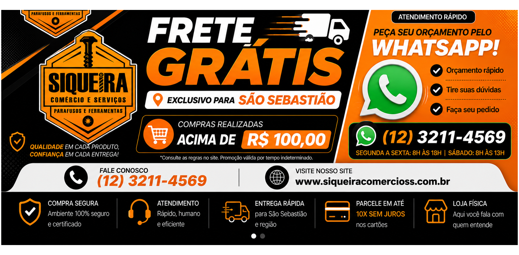 Frete Gratis para São Sebastião