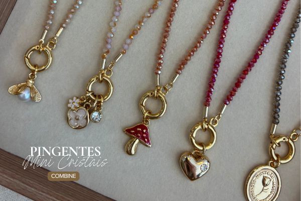 Colar Cristais e pingentes mobile