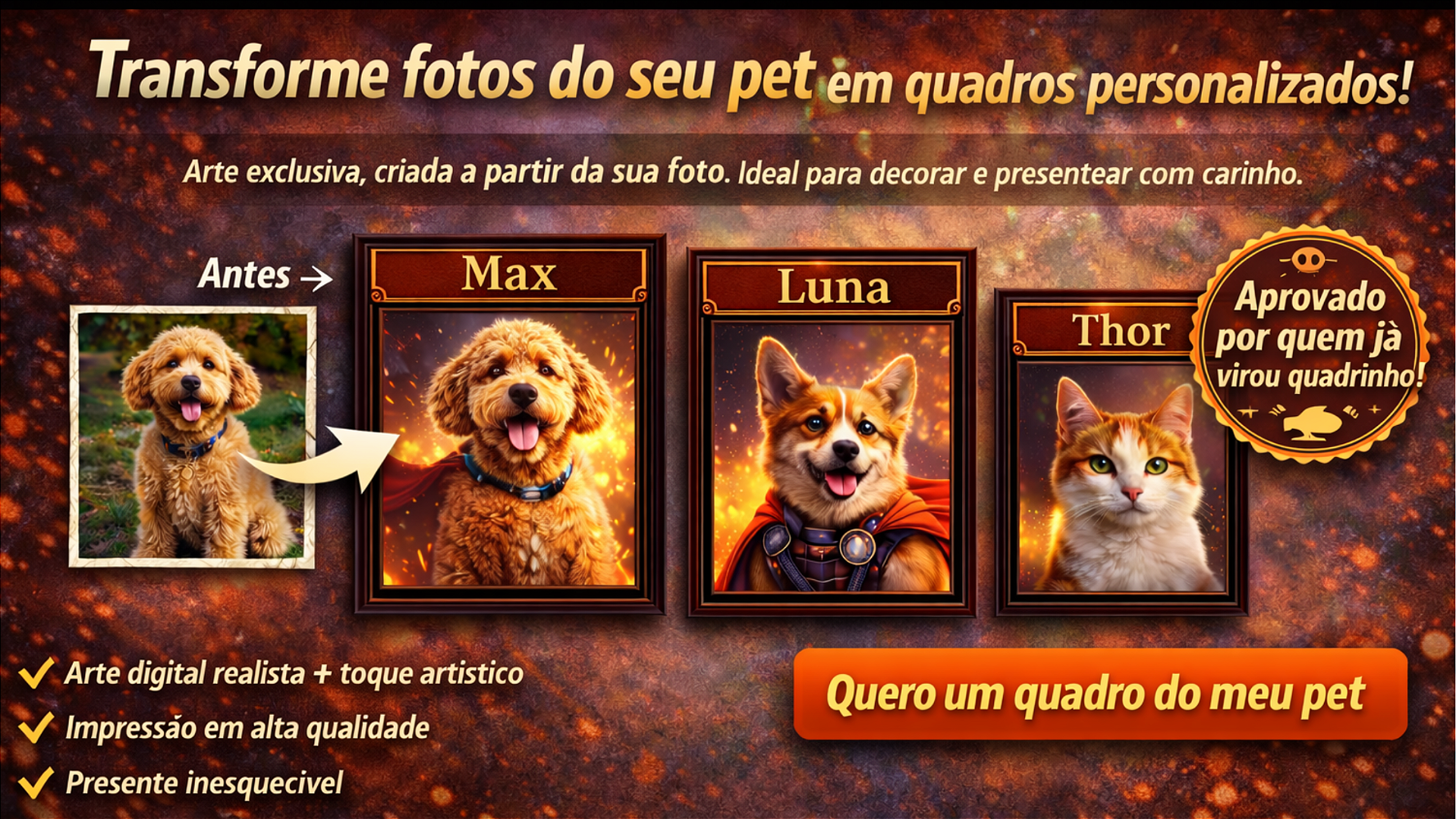 Quadro Personalizado Pets