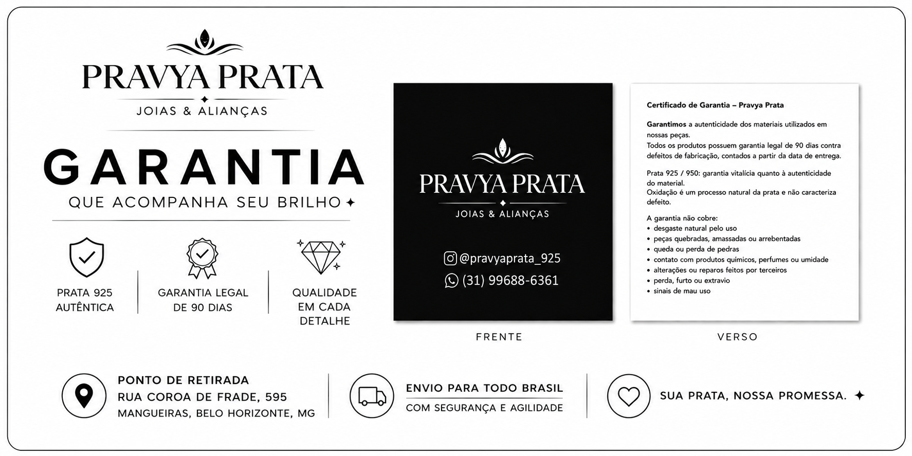 Garantia e ponto de retirada