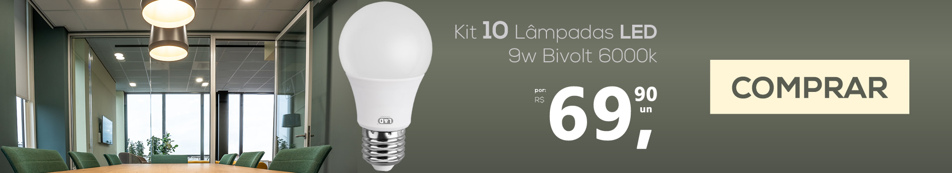 Kit 10 Lâmpadas Led 9w Bivolt 6000k