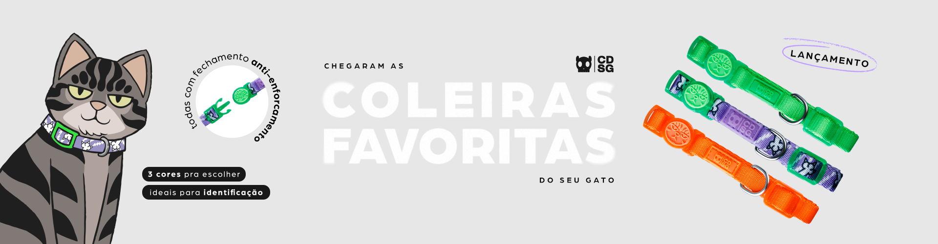 lançamento coleiras