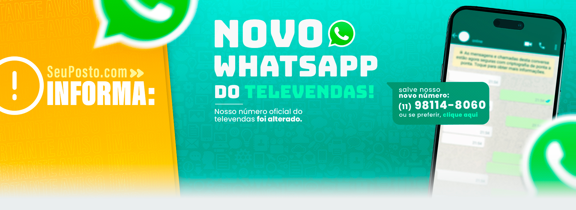 Atenção - Mudança de número