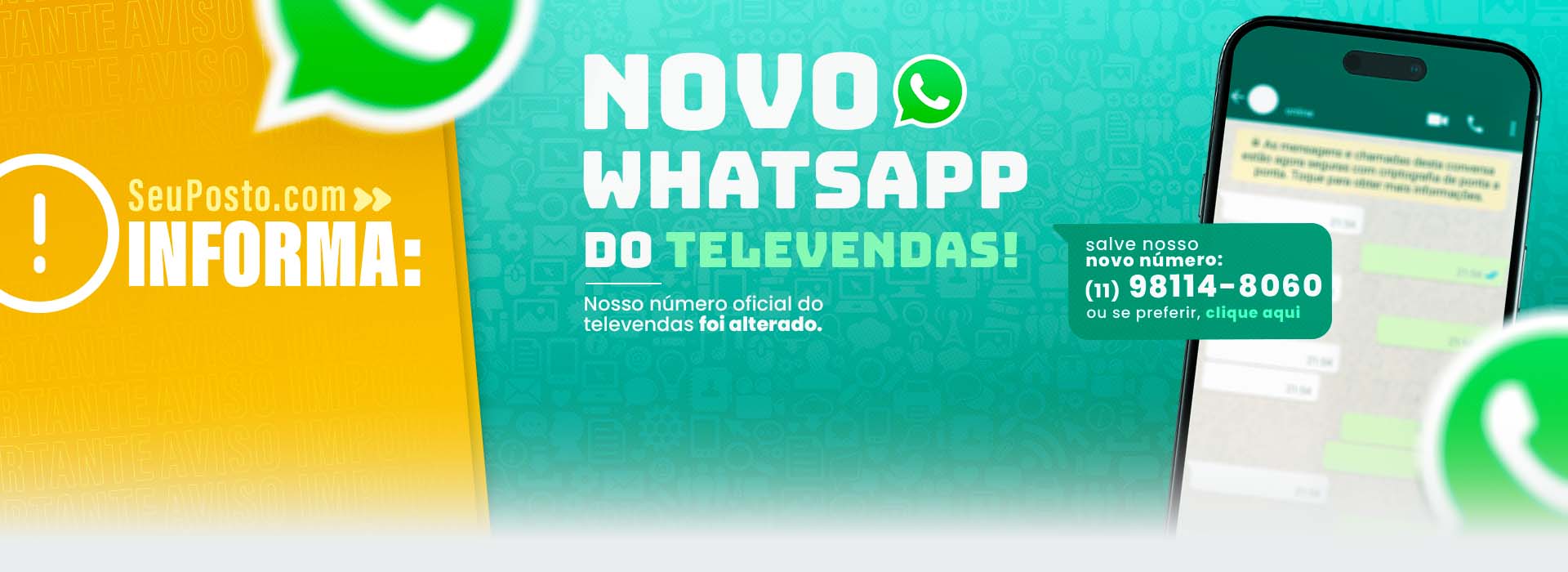 Atenção - Mudança de número