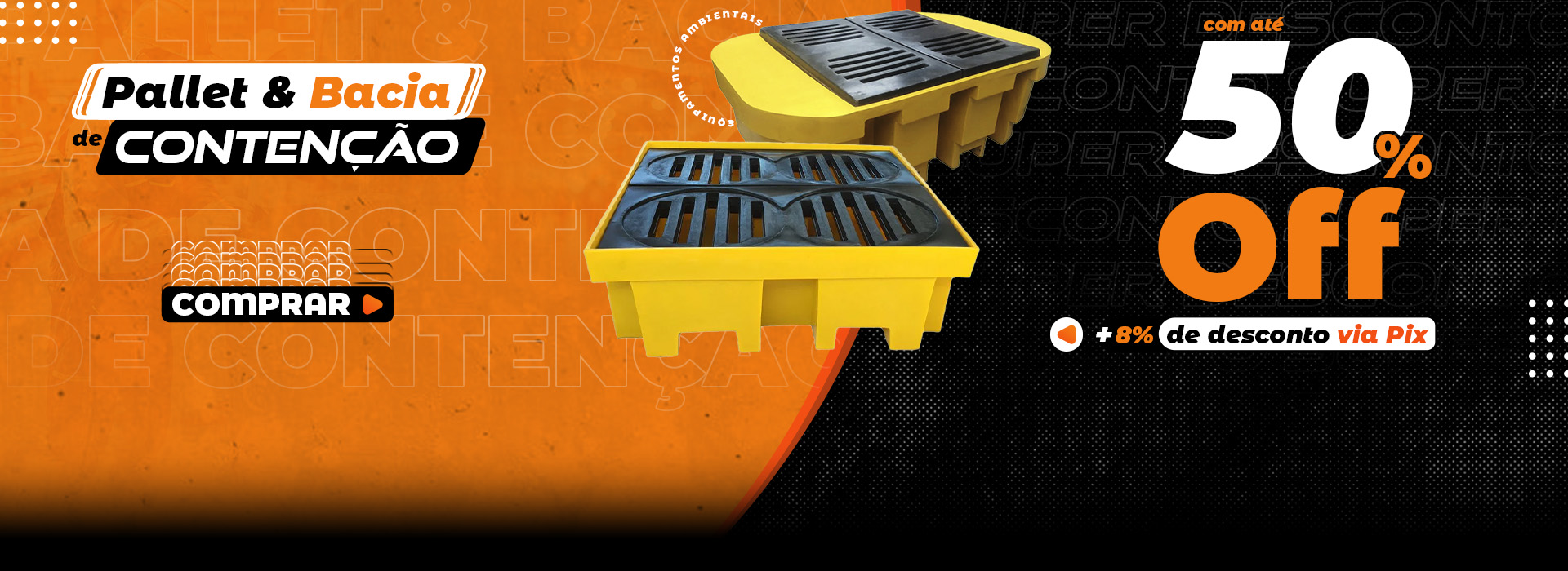 pallet e bacia de contenção