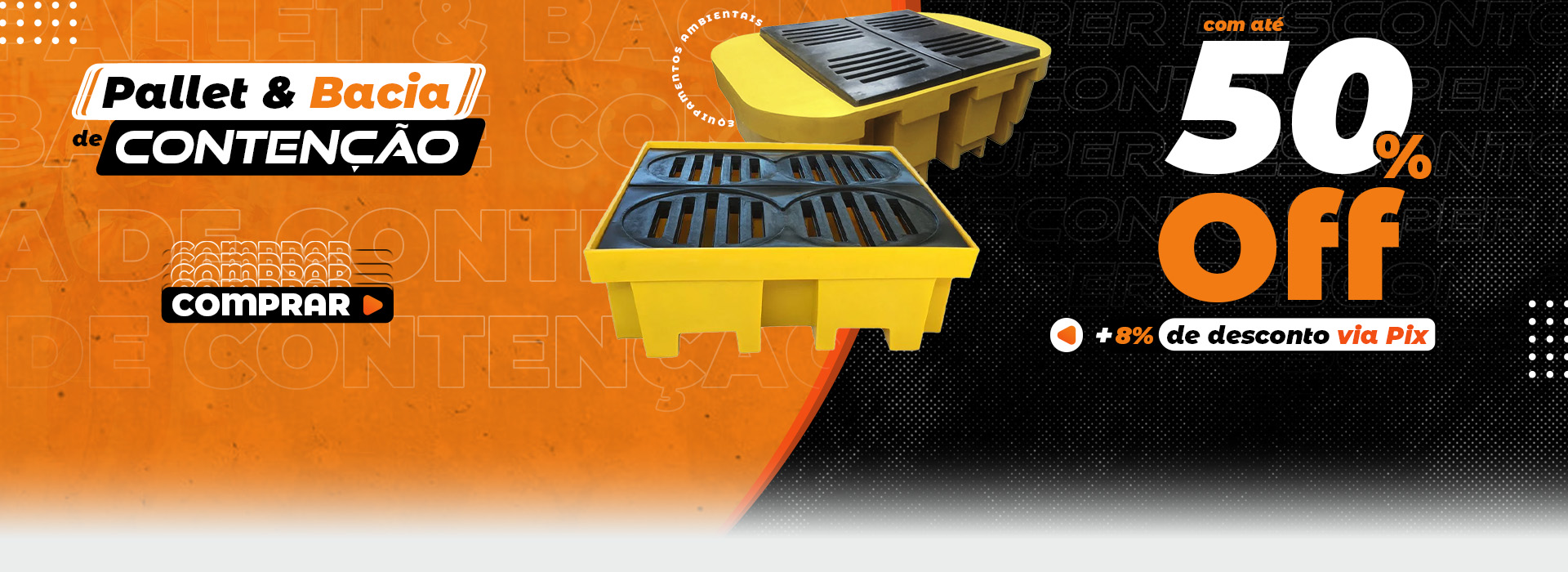 pallet e bacia de contenção