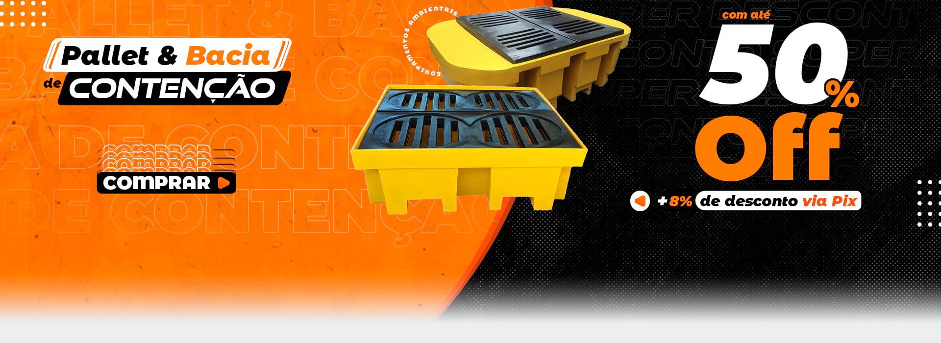 pallet e bacia de contenção