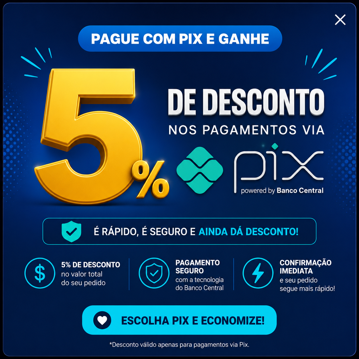 Desconto 5% PIX mobile