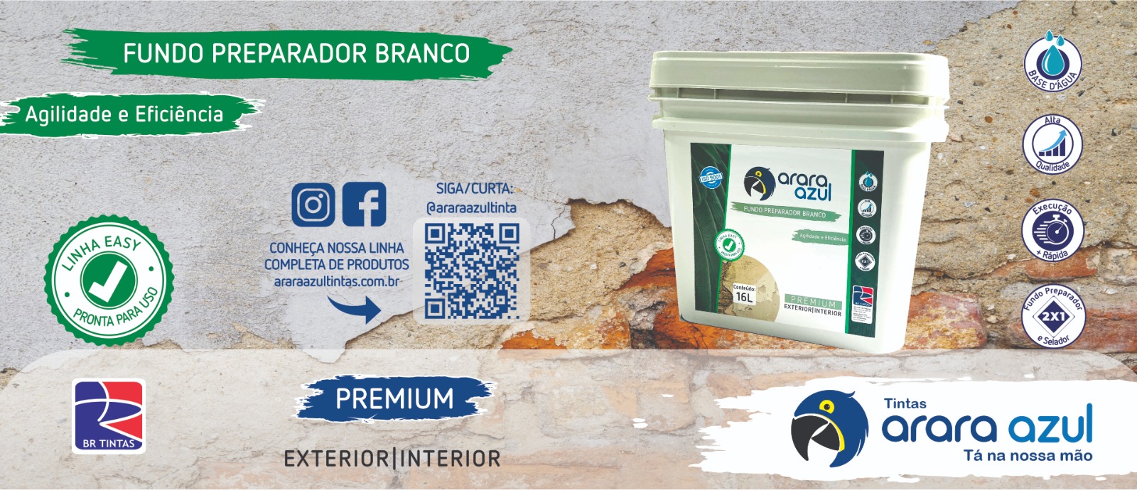FUNDO PREPARADOR EASY BRANCO ARARA AZUL