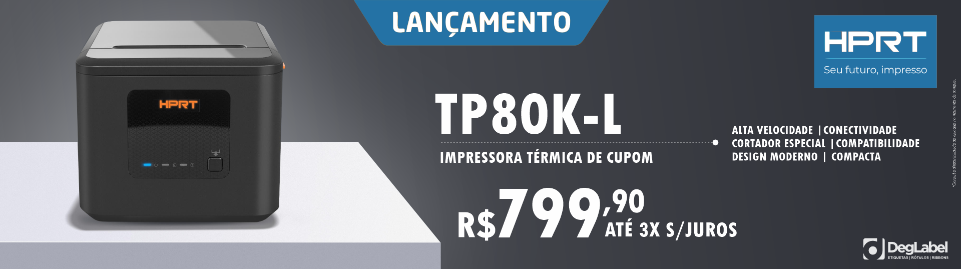 Impressora Termica de Cupom Fiscal HPRT TP80K-L