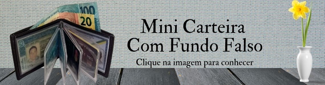 Mini Carteira Com Fundo Falso