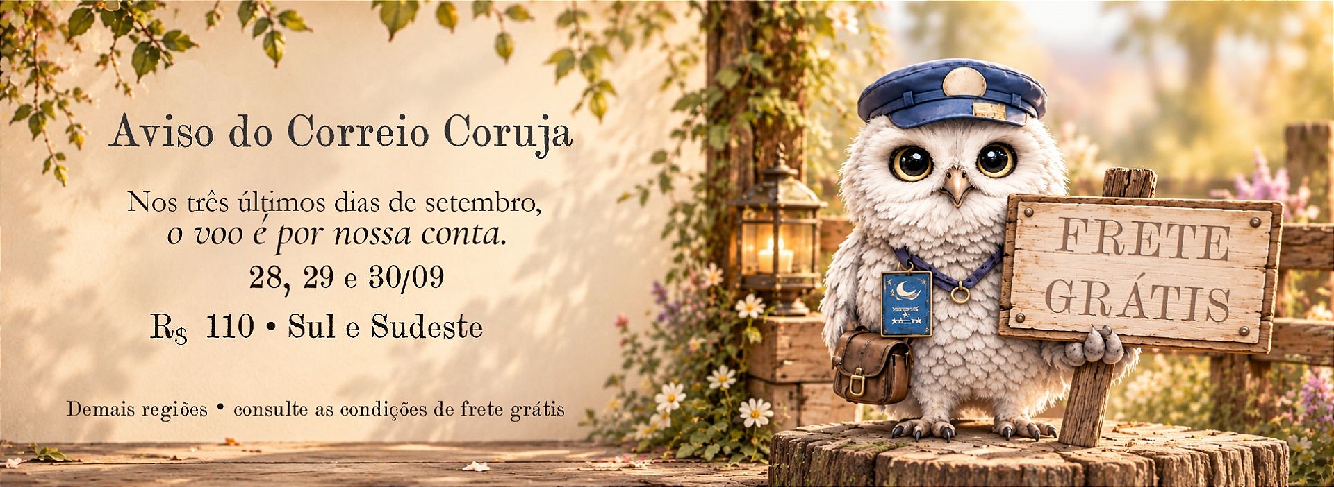Frete gratis setembro