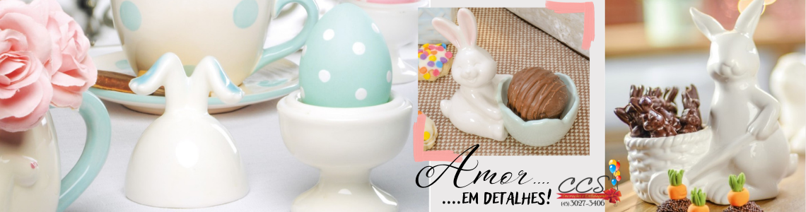 Banner Páscoa coelhos ceramica ccs decoracoes