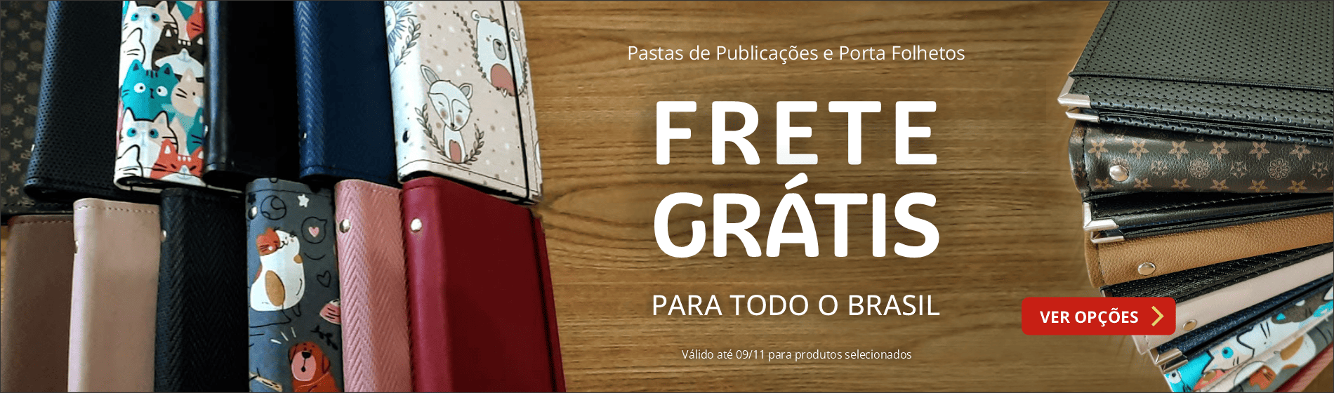 Banner folhetos pastas frete