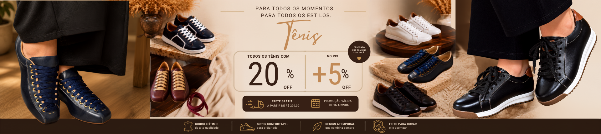 Promoção 20% off tênis