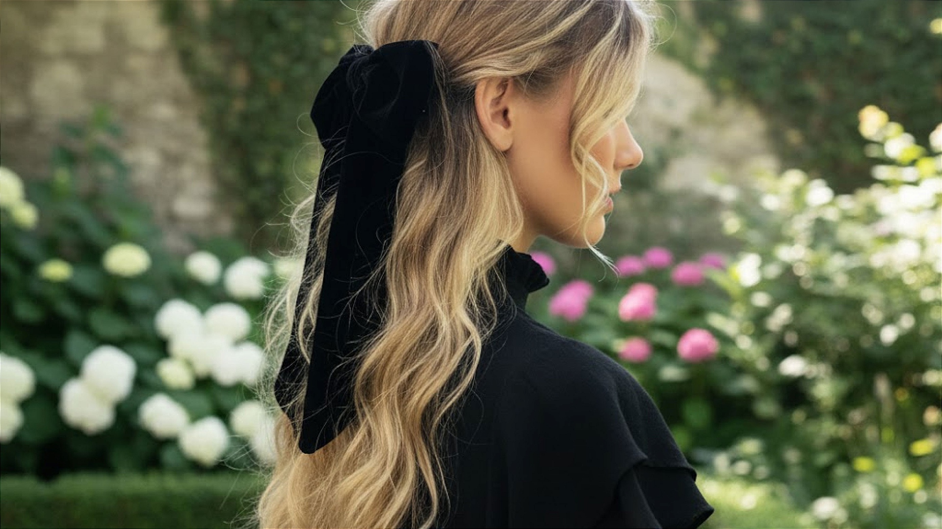 maxi laco de veludo preto