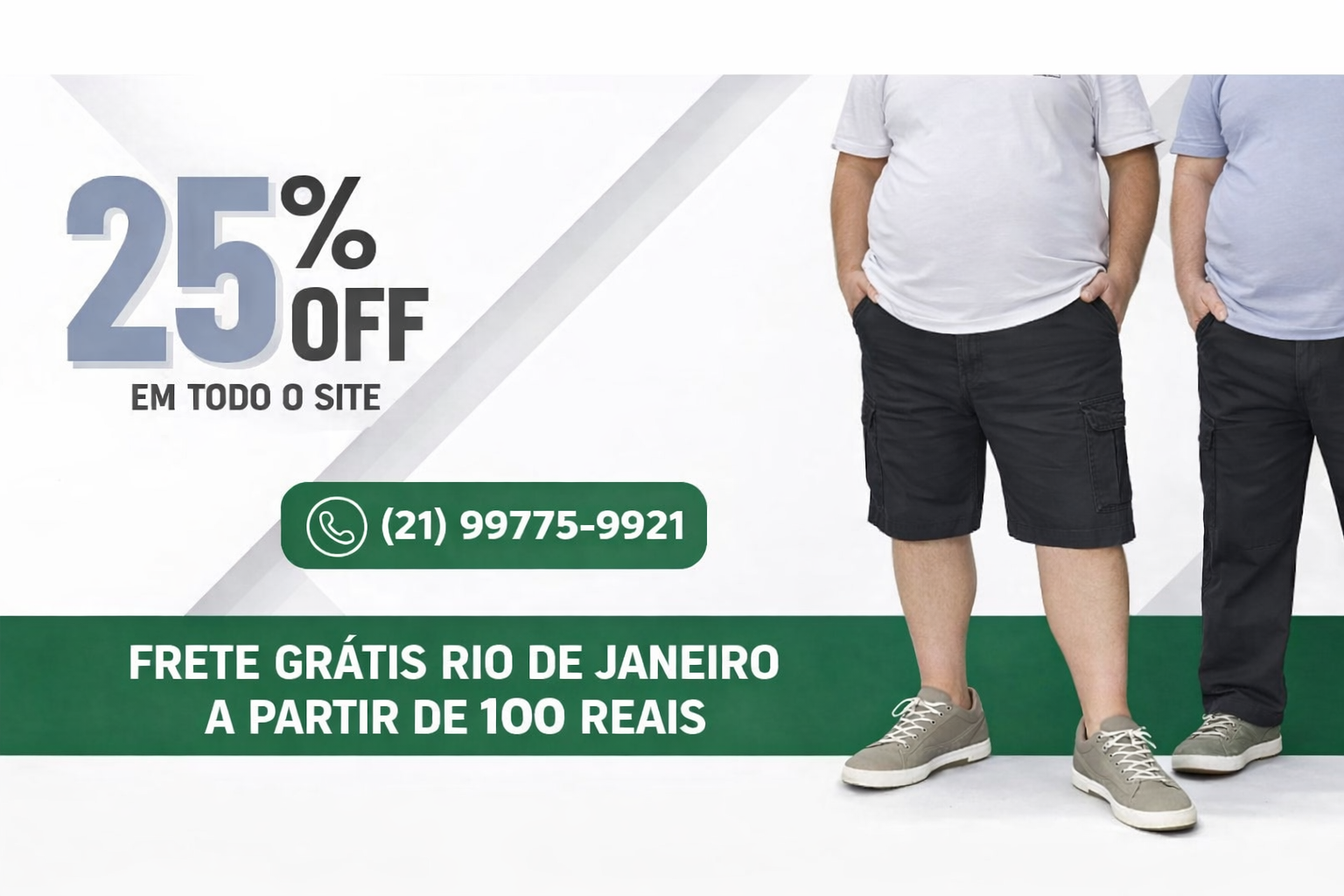 25 % em todo site em 2026