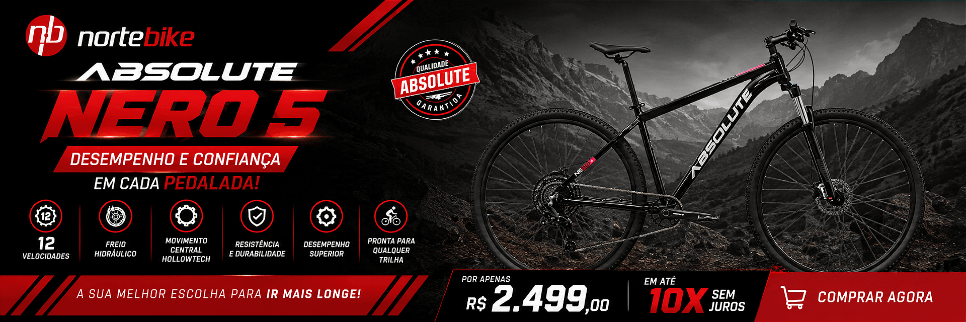 Bicicleta ABSOLUTE NERO 5 Preta