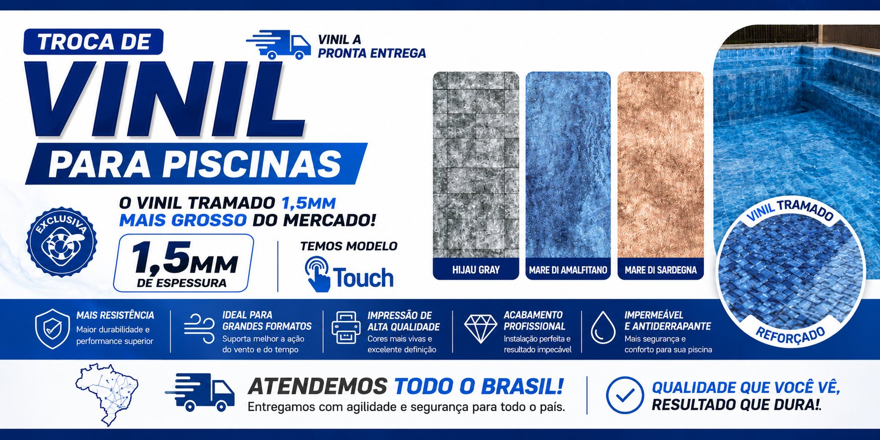 Construção Piscina vinil tramado