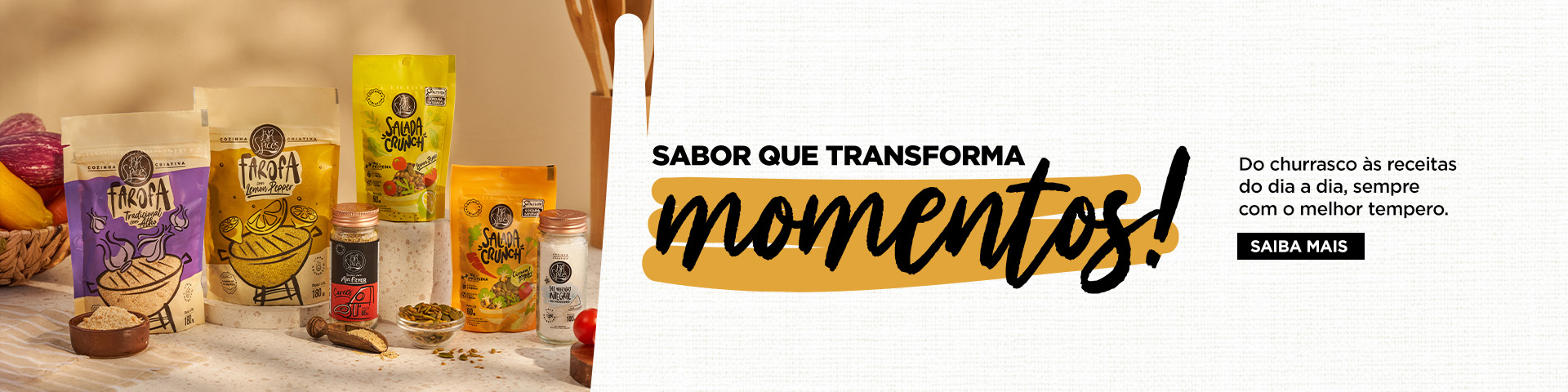 Farofa Temperada e Salada